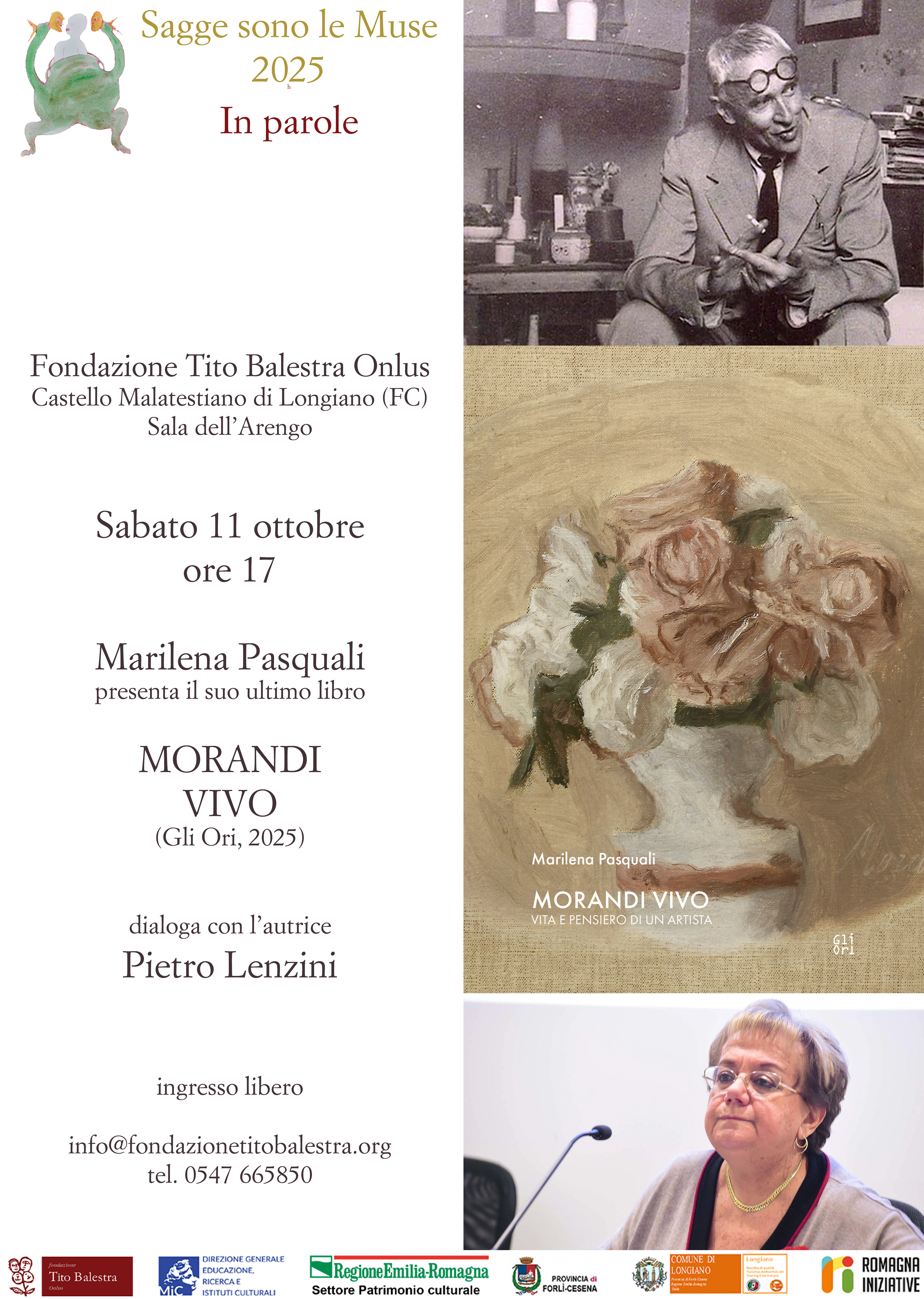 Fondazione Tito Balestra Onlus immagine dell'evento: Presentazione del libro MORANDI VIVO di Marilena Pasquali